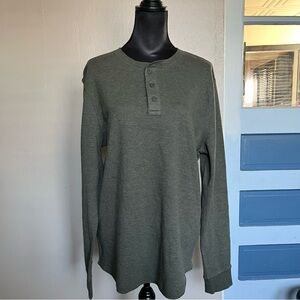 Sonoma 2000s skater olive green henley long sleeve